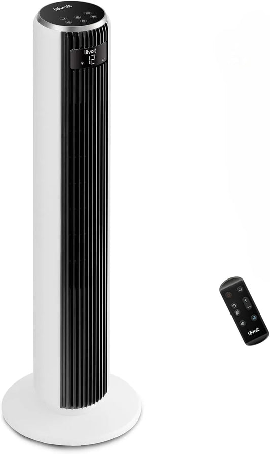 Ventilatore, 92 cm, 20 dB, bianco, Potente 7, 9m, Levoit Ventilatore a Torre 20 dB Silenzioso