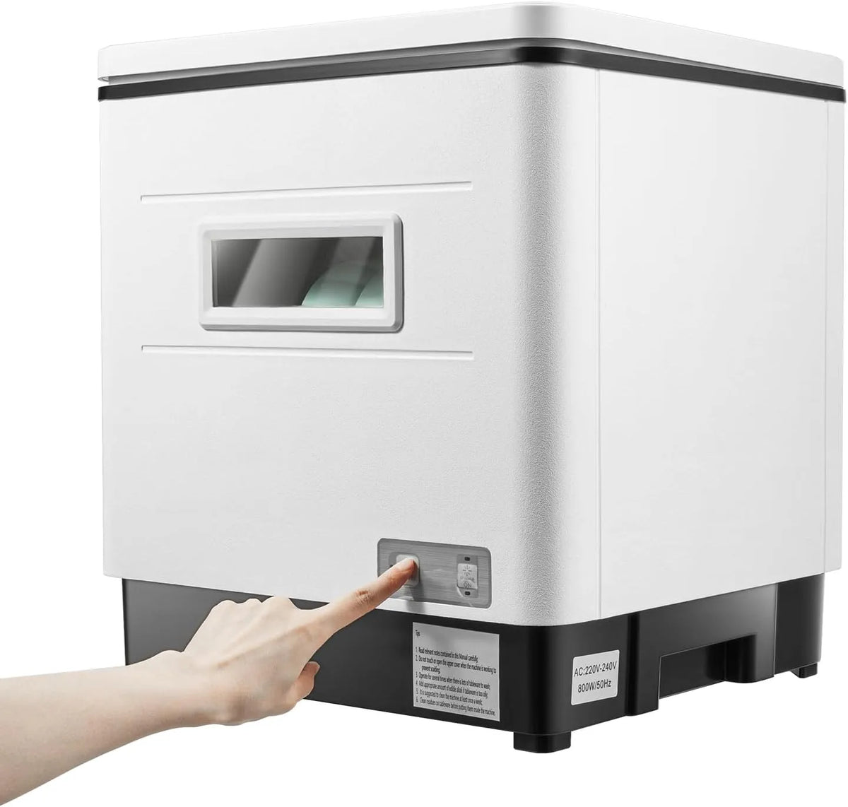 Lavastoviglie, 800 W, acciaio inox, da appoggiare, 6 coperti, apertura dall'alto, efficace disinfezione, a risparmio d'acqua, ideale per la casa