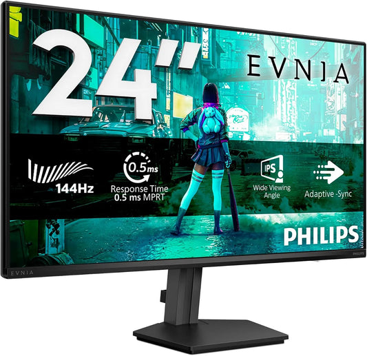 Philips 24M2N3200NF HDMI1x Monitor, 23.8 pollici, 1920 × 1080, 0.5 ms, 144 Hz, funzioni gaming, HDR, Full HD, pannello IPS, schermo PC, grigio, FHD