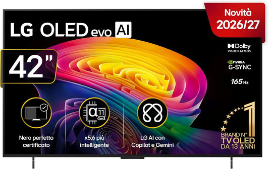 LG OLED42C64LA Smart TV, 42 pollici, televisore, 4K UHD, Serie C6 2026 Smart TV 4K - OLED42C64LA