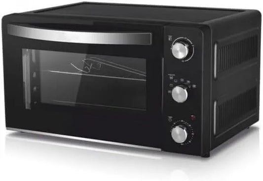 Forno elettrico, 45 L, 2000 W, timer, rivestimento antiaderente, nero, Suinga Forno elettrico da tavolo 45 litri 2000 W termostato regolabile timer 60