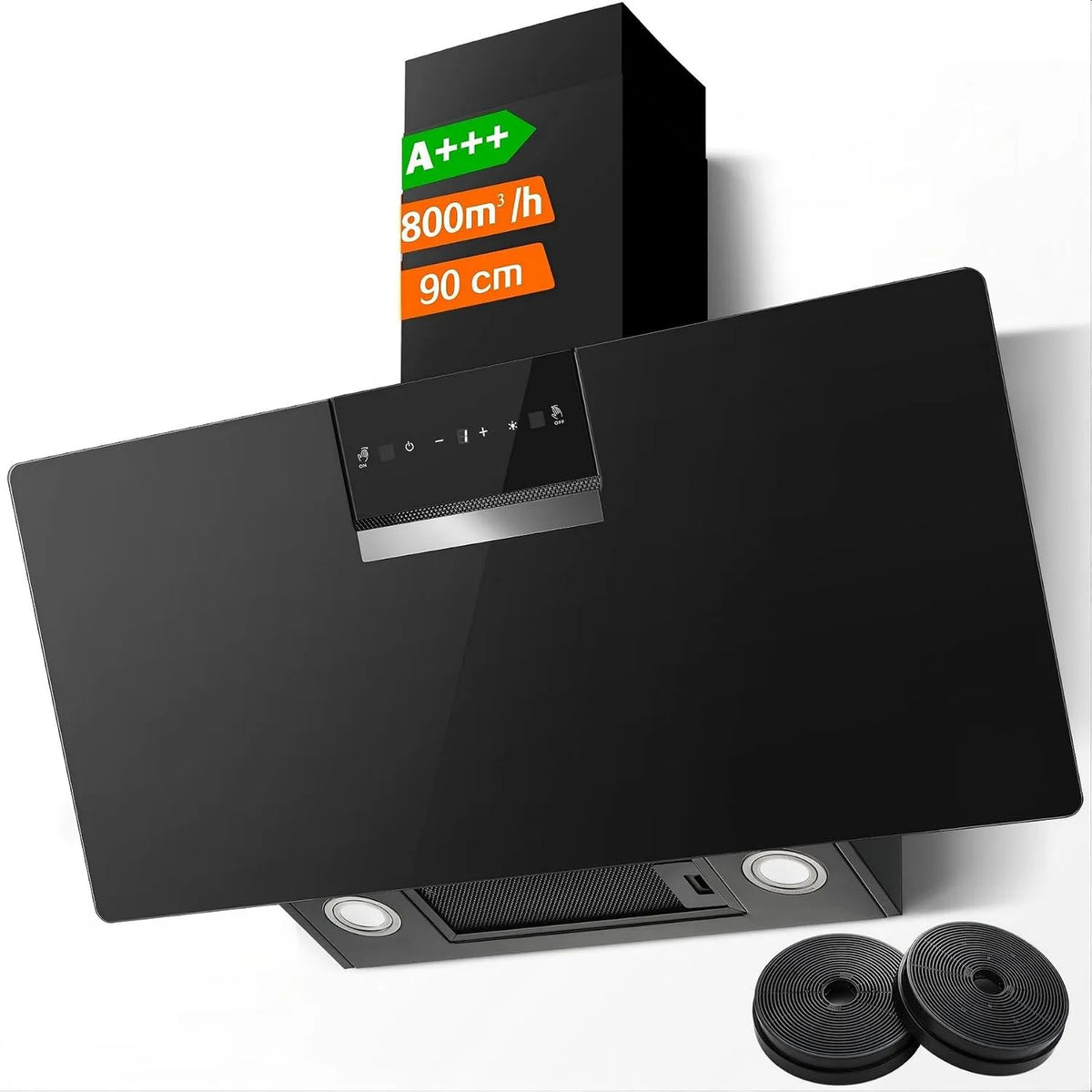 Cappa aspirante, 90 cm, 800 m3/h, cappa da cucina, touch, SNDOAS Cappa Aspirante 90 cm A+++ - Controllo Gestuale e Tattile 800 m3/h