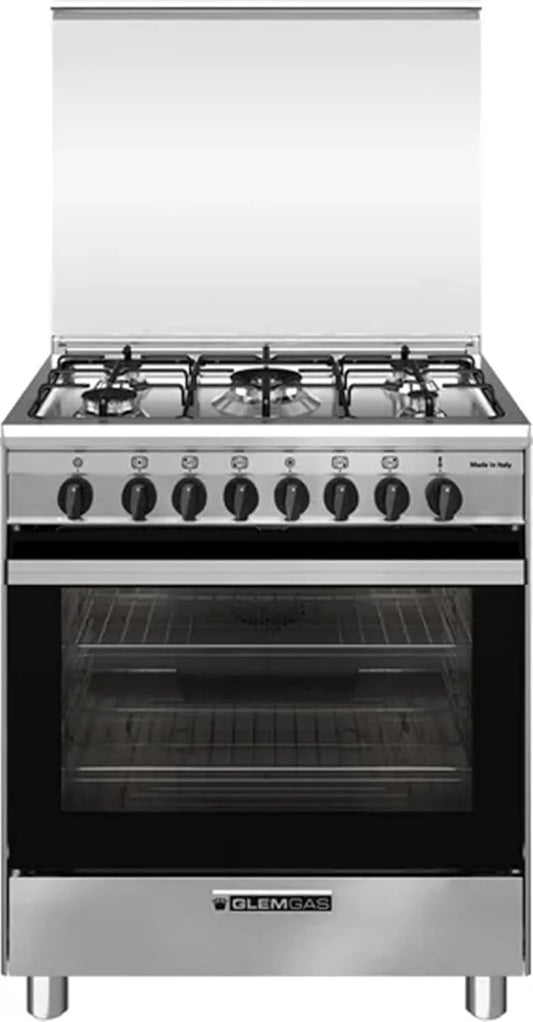 Cucina a gas con forno elettrico SA765MI6, 70x60 cm, 5 fuochi, classe energetica E, acciaio inox