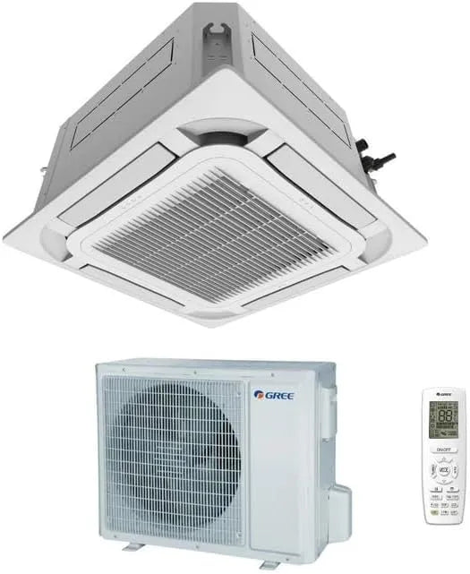 modello GUD50T1/A-S, 18000 BTU, Climatizzatore Cassetta Inverter da Soffitto, Sistema Split con Unità Interna ed Esterna, con Telecomando