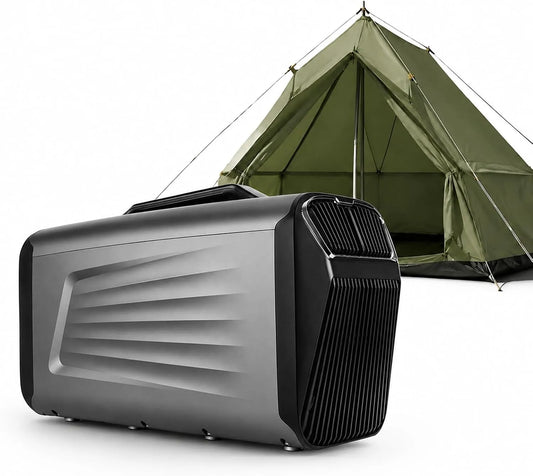 Condizionatore 12V/24V, 220V 4-in-1, 400 W, 12 V, portatile, 400W Silenzioso per Camper Tenda Van, 4-in-1 Raffreddamento Deumidificazione Ventola