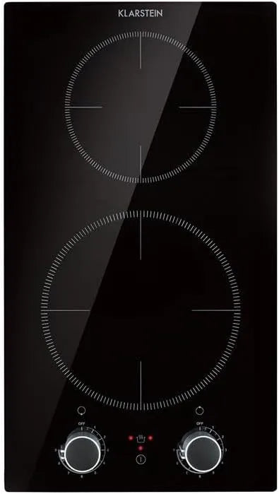 Klarstein Piano cottura elettrico, 2 fuochi, 2900 W, touch, timer, piastra elettrica, Piano Cottura Elettrico 2 Piastre 2900W Integrato