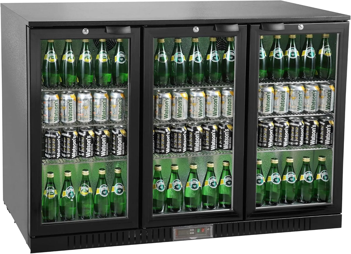 Frigorifero, 308 L, vetro, Refrigerazione a Ventola, alluminio, con Serratura e Chiave