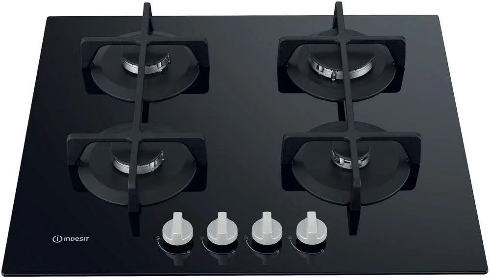 Piano cottura a gas, 59 cm, Indesit 61T/BK, da incasso, fornello a gas, nero, ING, colore: Nero