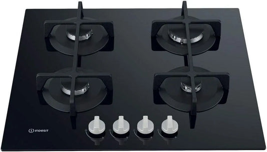 Piano cottura a gas, 59 cm, Indesit 61T/BK, da incasso, fornello a gas, nero, ING, colore: Nero