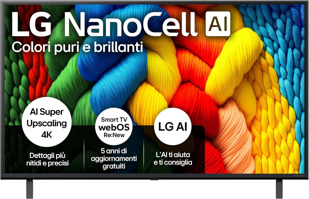 LG NANO80 Smart TV, 43 pollici, televisore, 4K UHD, NanoCell, Serie NANO80 2025 Smart TV 4K - 43NANO80A6B