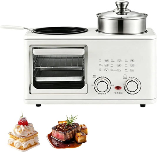 Forno elettrico, 10 L, 1200 W, timer, vapore, 3 Impostazioni Regolabili, Cottura Al Forno, Macchina per la Colazione