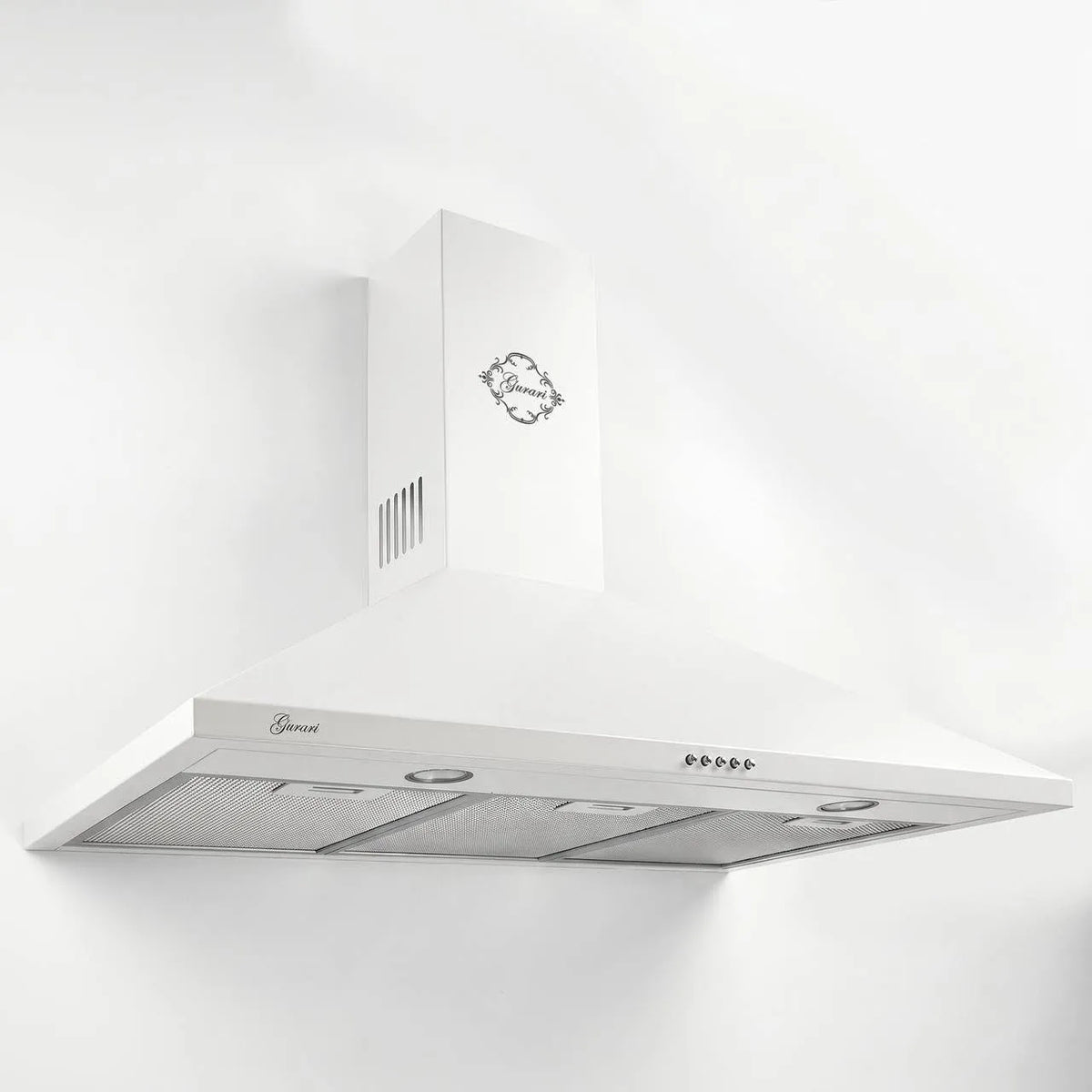 Cappa aspirante, 90 cm, 1000 m3/h, cappa da cucina, montaggio a parete, bianco, Illuminazione a LED