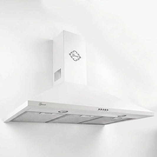Cappa aspirante, 90 cm, 1000 m3/h, cappa da cucina, montaggio a parete, bianco, Illuminazione a LED