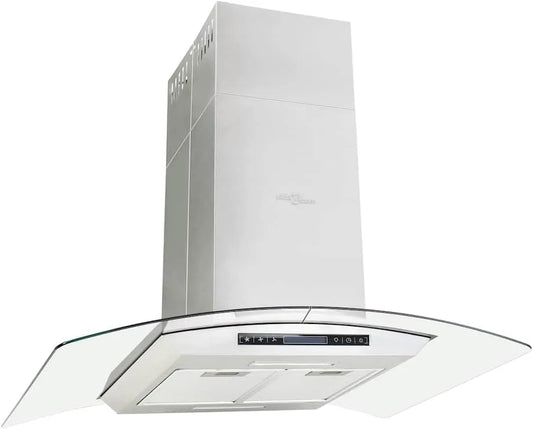 Cappa aspirante, 90cm, 756 m3/h, cappa da cucina, touch, display LCD, vidaXL Cappa a Isola con Display LCD e Sensore Touch 756 m3/h LED 90cm Filtro