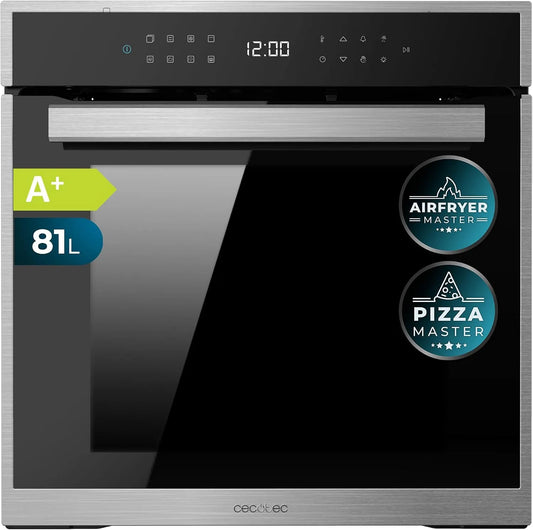 Cecotec Bolero Hexa P506000 Forno elettrico per pizza, 81 L, 11 programmi, da incasso, effetto 3D, nero, Steam Base X2, Pizza Master, 3D Cooking