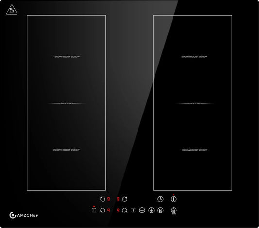 Piano cottura a induzione 2-in-1, 60cm, 4 fuochi, 7200 W, piastra a induzione, 2 Flex, 4 zone, 7200W