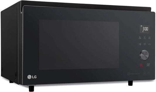 LG MJ3965BPS Forno a microonde, 39 L, 1350 W, grill, Inverter, nero, 5 Livelli di Potenza, 39 Litri, Programmi Automatici, Piatto Microonde Crispy
