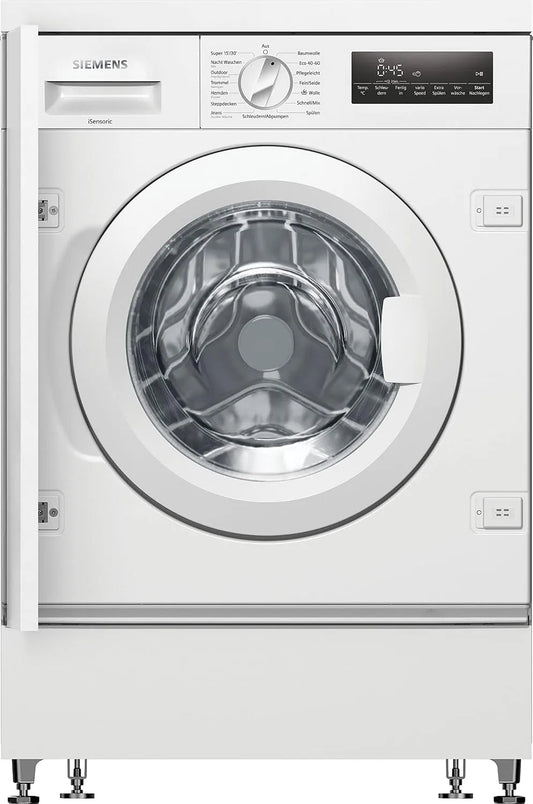 Siemens iQ700 WI14W443 Lavatrice, 60 cm, 8 kg, da incasso, bianco, 1400 giri, min, display a LED, speedPack L, timeLight