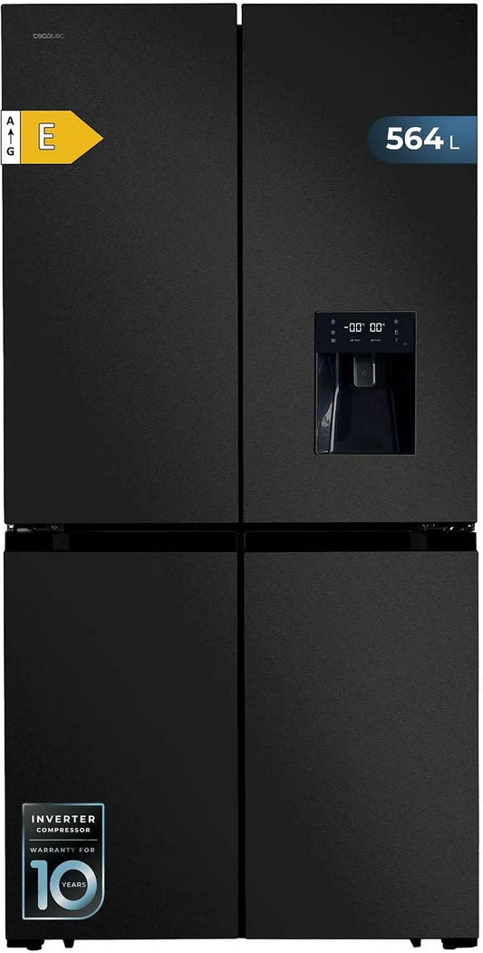 Cecotec Bolero CoolMarket 4D Frigorifero, 564 L, No Frost, Inverter, 183 cm di altezza, 91 cm di larghezza, Total NoFrost, dispenser per acqua