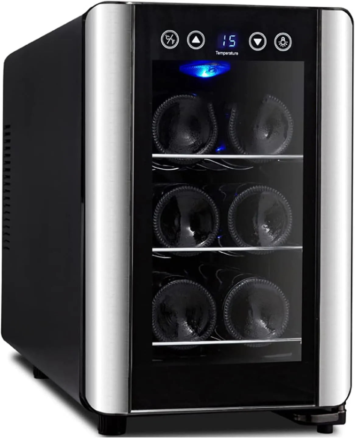 Frigorifero, 6 bottiglie, bianco, Frigorifero da banco per 6 Bottiglie - Armadietti elettronici per Vino