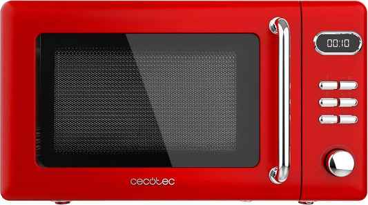 Cecotec Forno a microonde, 20 L, 700 W, 8 programmi, timer, rosso, timer fino a 60 minuti