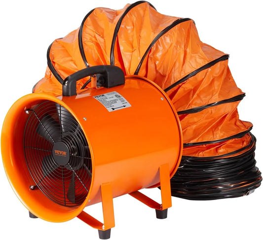 VEVOR Ventilatore, 367 W, industriale, 8 mm Tubo di Scarico Volume d'Aria 2574 CFM Ventilatore di Scarico per Estrarre Polvere Fumo Velocità 2800 giri