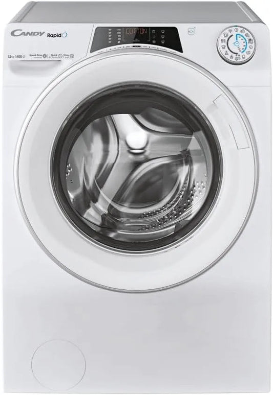 Candy 12kg, 1400 RO14126DWMST-S Lavatrice, 85 x 60 x 67 cm, 15 programmi, 12 kg, classe energetica E, Wi-Fi, Bluetooth, bianco, Mix Power System