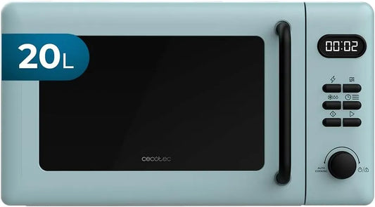 Cecotec Forno a microonde, 20 L, 700/800 W, grill, timer, scongelamento, blu, 700 W In 6 Livelli E Griglia Da 800 W, Segnale Fine Cottura, Design Blu