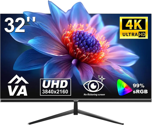 Monitor 2160p, 32 pollici, 60 Hz, senza cornice, 4K UHD, HDMI, schermo PC, 3840 ×, Supporta VESA, Tecnologia Eye Care