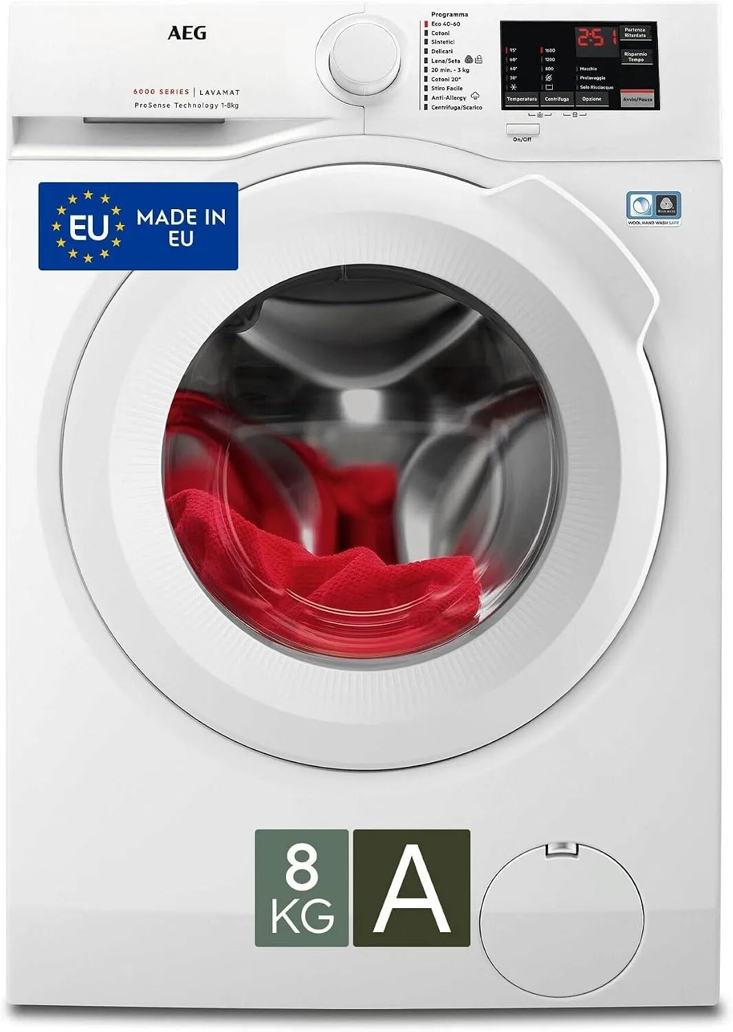 AEG Serie 6000 L6FBI6W8 Lavatrice, 8 kg, classe energetica A