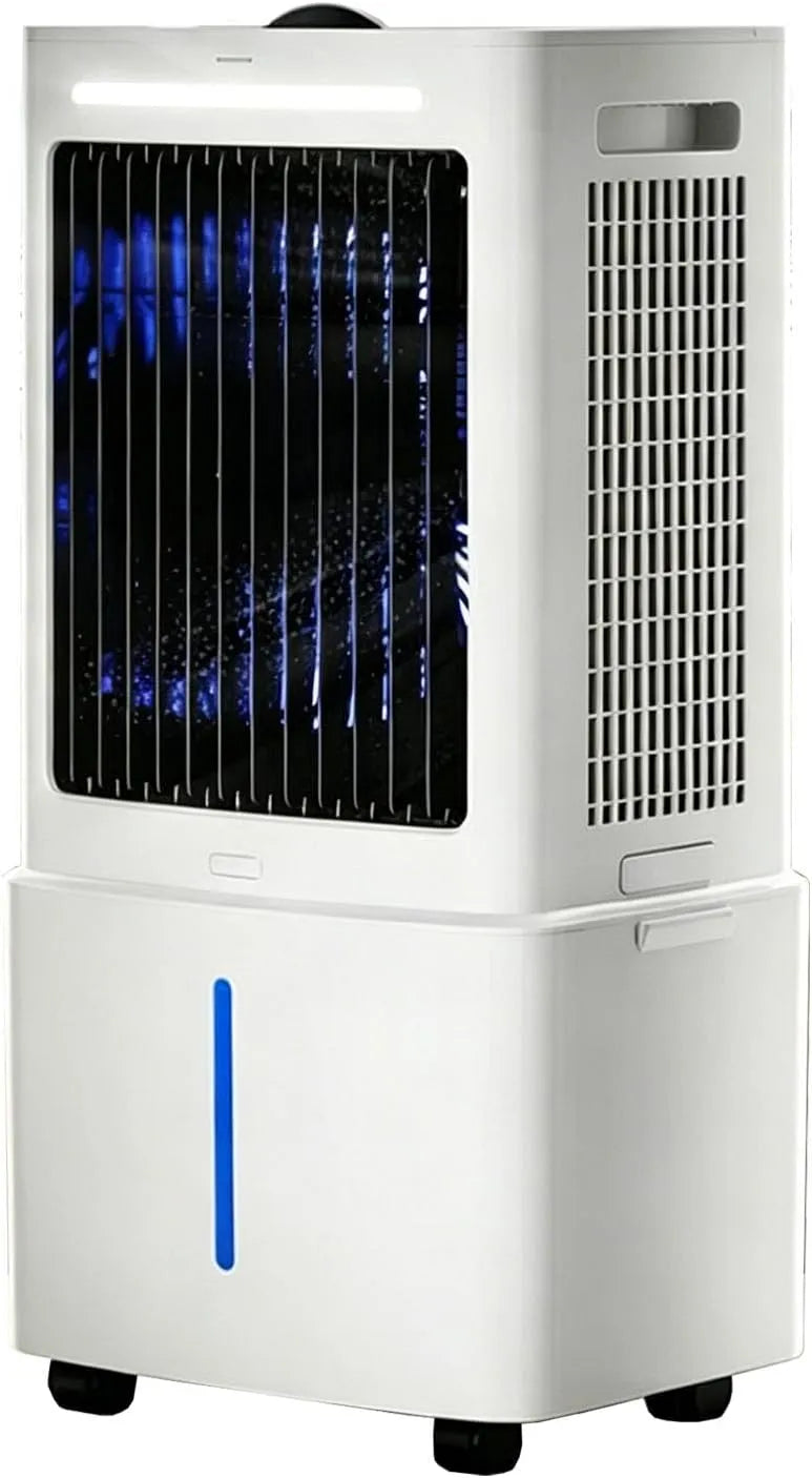 Prodotto flusso 2000m3, Raffrescatore evaporativo 20L, 80W, 3 Velocità, 2 ghiaccioli, oscillazione auto, per Camera da Letto e Ufficio